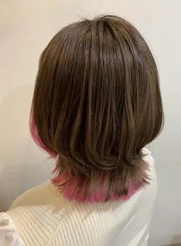 🍒インナーカラーorイヤリングカラー(ブリーチ＋カラー)