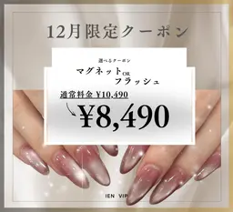 【12月限定】当日選べる♪マグネットorフラッシュ|10490→8490(オフあり)※初回ジェルオフ無料