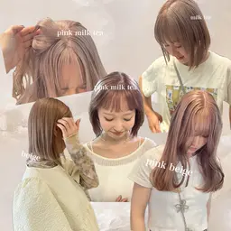 【人気No.1✨】似合わせカット＋Wカラー(ケアブリーチ＋ケアカラー)＋超音波4Stepトリートメント