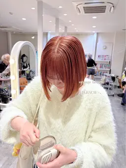 🌼🌟ボブハイトーンに🌟🌼　まとまるボブカット＋ブリーチ込みカラー🌷(ブリーチ1回)