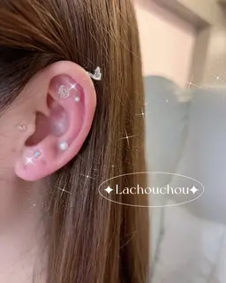 【初回】耳ツボジュエリー💎片耳5個、計10個🫧シンプルコース🎀45分❣️目立ちすぎず可愛い耳元へ🍒