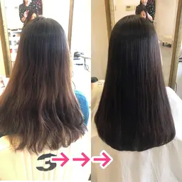 潤ツヤイルミナカラー➕炭酸シャンプーブロー