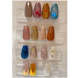 【オフなし・１本​〜​入れられるデザインサンプル🪽】ハートホロ、ラメ、リボン、オーロラパウダー など🧸ྀི⭐️