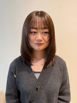 小顔似合わせカット+秋冬カラー+Aujua1stepトリートメント