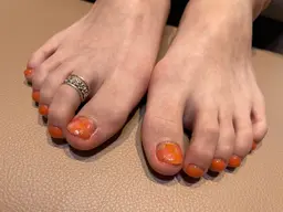 褒められネイル✨オフ有💜フットワンカラー【パラジェル+500円〜】《オーロラ.ミラー.マグネット+1000円》