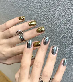 [ジェル]ミラー/オーロラ/ユニコーンネイル　¥5200