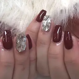 🤍自爪🤍ワンカラーorラメグラ➕埋め尽くし2本