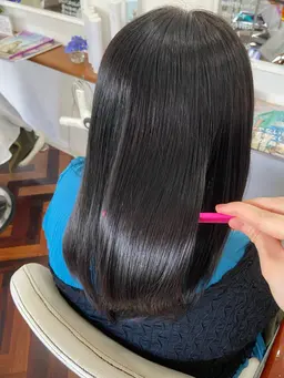 半分ストレート✨️カット込み