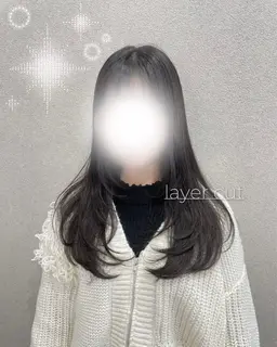 〖レイヤーカット〗顔周りのレイヤーでトレンドヘアに🩵