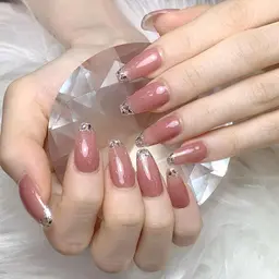 【チップ長さ出し】 今人気の長出しガラスフレンチ！￥9,300⇒￥8,380