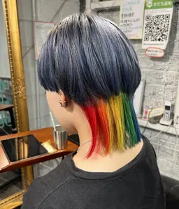 🌈ハイトーンカラー、派手髪、デザインカラー🌈ブリーチ1回＋トリートメントカラー⭐️平日20時まで受付（予約リクエスト