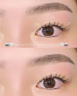 🍑人気セットメニュー🍑美眉スタイリング&フラットラッシュ120本【束感コーティング付き】オフ無料