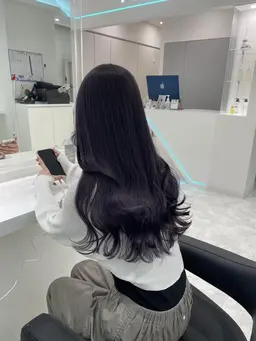 人気クーポン［1日３名様限定♡］透け感ワンカラー🪄＋オリジナルトリートメント＋コテ巻き仕上げ🛁