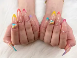 【初回オフ無料】長さ出し＋持ち込みOKアート放題コース　韓国/ワンホン/キラキラ