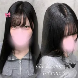 2回目限定⟡.·【就活や新学期にオススメ.ᐟ.ᐟ 】落とせる黒染め➕超音波アイロントリートメント🐈‍⬛✨