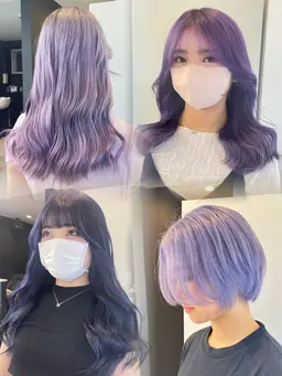 リタッチブリーチ(2cmまで)➕ワンカラー➕トリートメント💜ケアブリーチ追加可/ダブルカラー韓国ヘア派手髪個性派