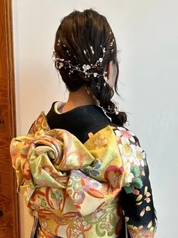 ⭐️2026年成人式当日⭐️ヘアセット＋振袖着付け【早朝料金無料・金箔銀箔無料・水引無料】⚠️リクエストからご予約下さい