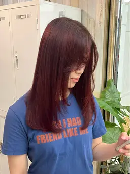 【❤️🔥ブリーチなしメニュー📋】高彩度暖色系カラー+カット+TR