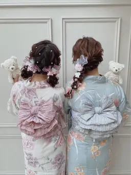 【着付け＋ヘアセット】夏イベントに大人気🎐持ち込み着付け＋ヘアセット👘🩵