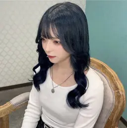 ☆まじかわちい漆黒フルカラー&プルエクステ プラチナ42cm 100本(ロング料金無し)