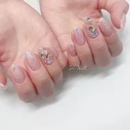 ワンカラーorラメグラ＋埋め尽くし（両手2本）✨オフケア込み