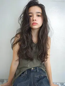 【巻かずにあのスタイルを再現】カット&ダメージレスパーマorデジタルパーマ&全体フルカラー&ケミストトリートメント