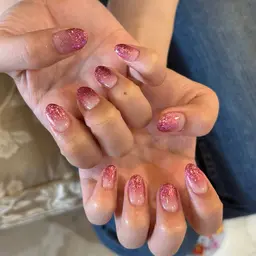【Jrネイリスト】 🍒ハンド ジェルネイル 💖ラメグラデーション🍒（オフ有・無）