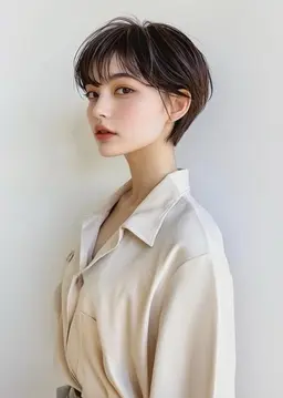 ショートカット+グレーカラー(白髪染め)+スムースケアトリートメント