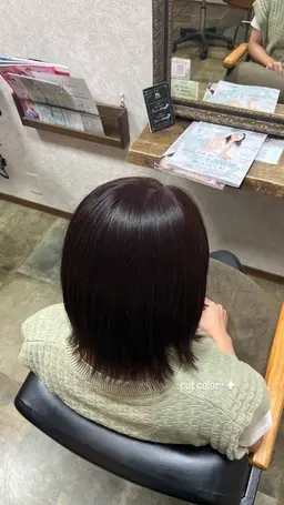 【切りっぱなしボブ限定】カット＋ブリーチなしワンカラー