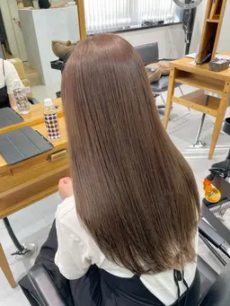 【透明感カラー×ツヤ】ブリーチなしダブルカラー+髪質改善リペアトリートメント