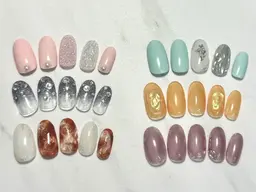 【定額ジェルネイル】パラジェル無料☆アートコース 7500円☆初回オフ無料