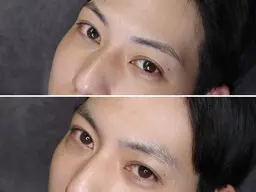 メンズ眉毛ワックス+パーマ✨（毛抜き、カット込み）通常8,500円のメニューです♪