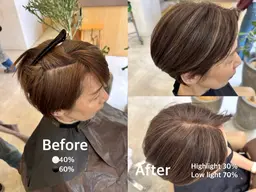 ハイライトで作る白髪ぼかしダブルカラー🥣　ロング料金あり(鎖骨以上の長さの方)