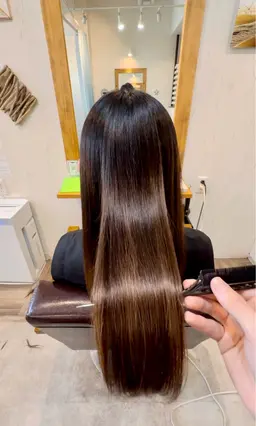 【乾かすだけで極サラ艶✨】カット＋髪質改善酸性ストレート（専用3Stepトリートメント込）