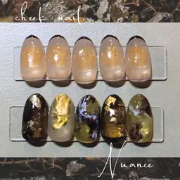 抜け感おしゃれ🤍個性派ニュアンスネイル💅定額デザイン【オフ込み】