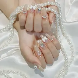 【Jr.】 オフ有り🍒チップ長さ出し+ワンカラーorラメグラデーション120分パーツつけ放題