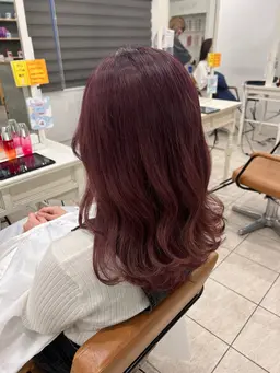 韓国風ロングカット✖️ブリーチ無しダブルカラー✖️中明度大人可愛いカラー🩵
