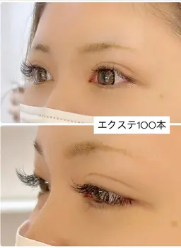マツエク、シングルラッシュ両目100本