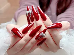 当店人気メニュー✨ チップ長さ出し ワンカラー&ラメ&マグネット&フラッシュネイル✨パーツ2個付き✨ソフトジェルオフ込み