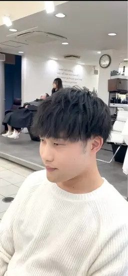 メンズ似合わせカット+眉ワックス#センター分け#刈り上げ#マッシュ