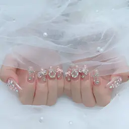 🩷チップ長だし🩷10本アート(手描きなし)パーツ・シールつけ放題