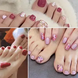 超お得👑ハンドネイル&フットネイル🦋マグネットネイル⛱️キラキラ🤩シンプルデザイン/埋め尽くし2本🙆‍♀️