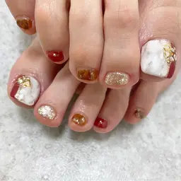 🌿フットネイル フルデザイン（甘皮ケア付）【パラジェルベース&フィルイン変更可能】