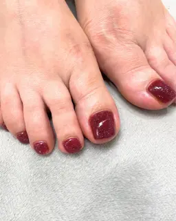 キラキラフットジェルネイル