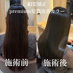 絹髪矯正premium髪質改善カラー