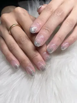 オフ無しラメグラデーションハンド💅