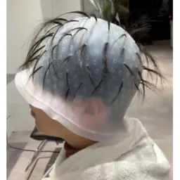 メンズカット+ブリーチキャップハイライト+1stepトリートメント(ホワイトハイライト)ブリーチ2回まで