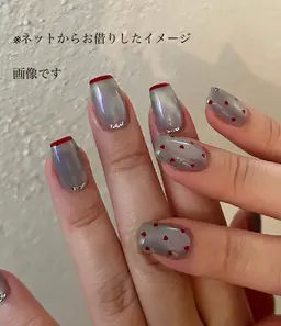 マグ× フレンチとマグドット。オータムなカラー◎お写真撮らせていただきたいので画像位爪が長い方限定のメニューになります！