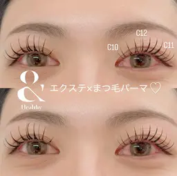 &healthy(アンドヘルシー)100本🎀まつエク×まつ毛パーマで理想のお目元に♡