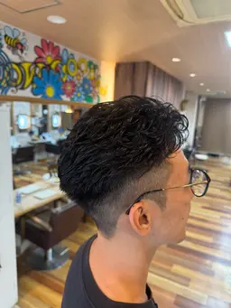 メンズカット&ニュアンス、極道パーマ